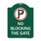 Signmission No Blocking Gate with Graphic, Green & White Aluminum Architectural Sign, 18" x 24", GW-1824-23850 A-DES-GW-1824-23850 - alternate 1